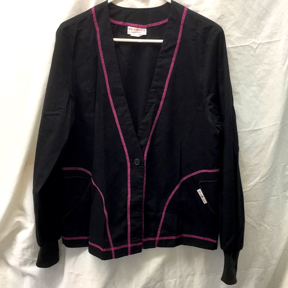 Peaches uniform scrub coat ladies sz M